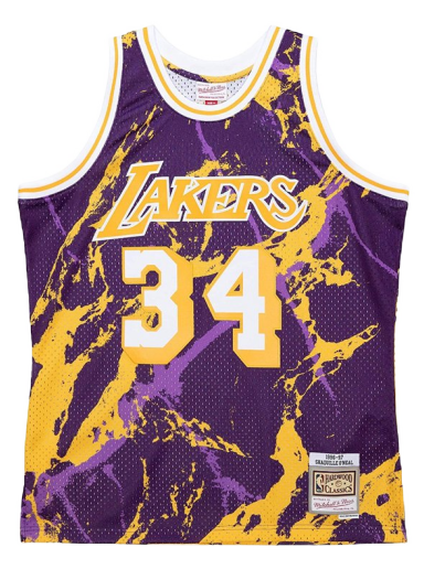 Jersey Mitchell & Ness NBA Los Angeles Lakers Shaquille O'Neal Team Marble Swingman Jersey Lilla | TFSM1278-LAL96SONPTPR