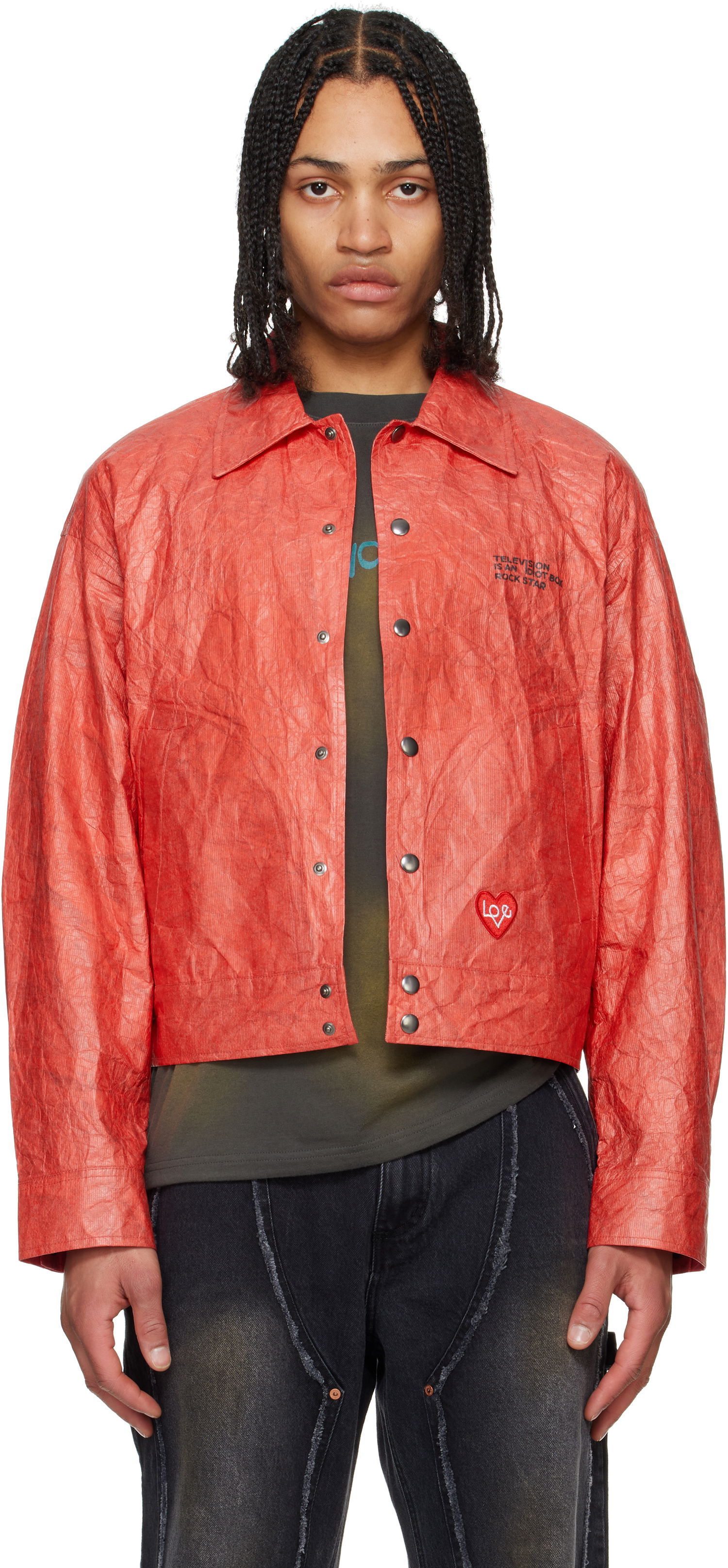 Bomberjakke Andersson Bell Andersson Bell Guitarist Printed Tyvek Jacket Rød | awa688u, 0
