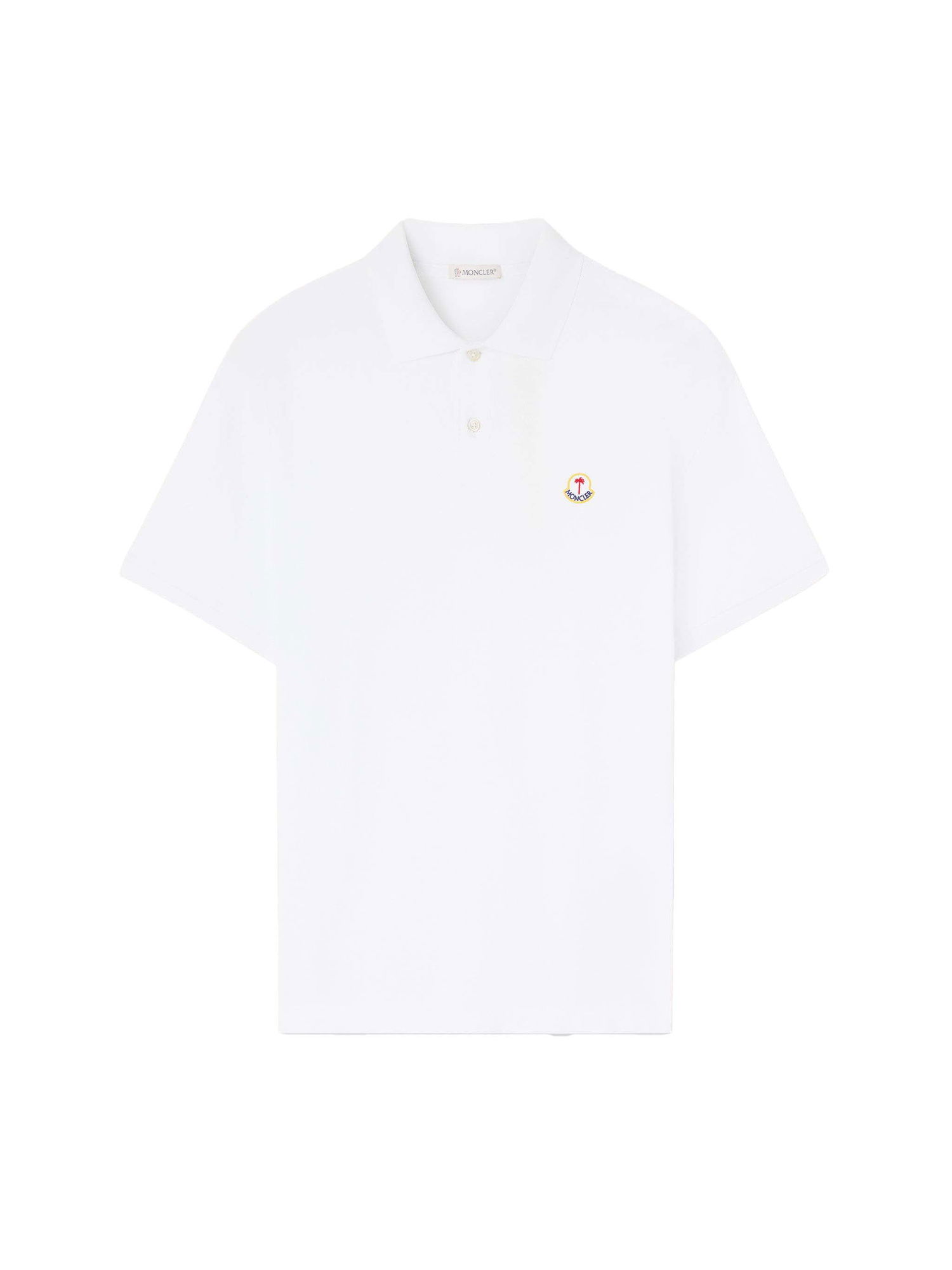 Polo skjorte Moncler Palm Angels x Logo Polo Shirt Hvid | I209L8A00002M3588001 & PMGB023T24FAB0010100, 0