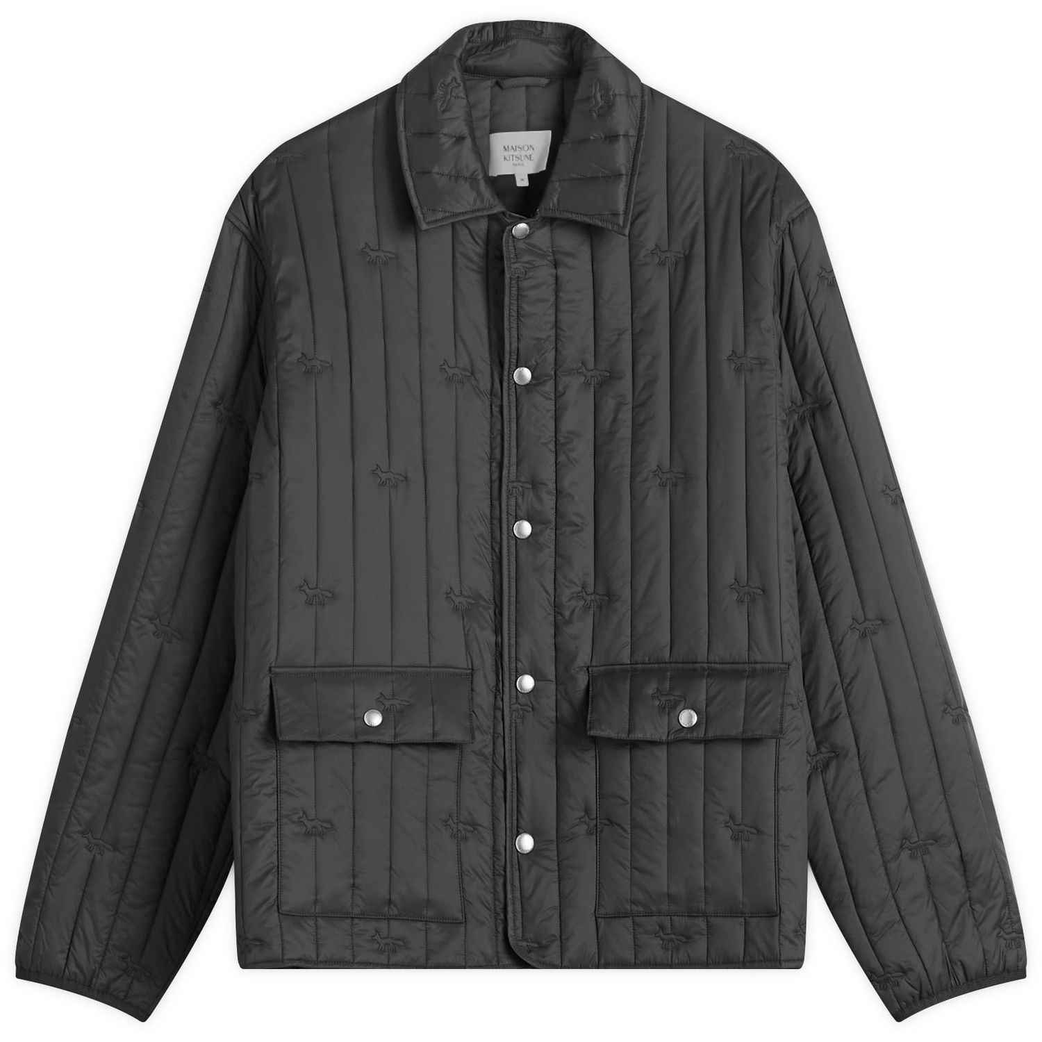 Puffer jakke MAISON KITSUNÉ Maison Kitsuné Quilted Jacket with Embroidered Logo Sort | OM02114WW9047-0076, 1