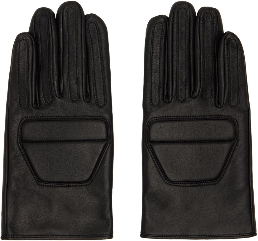Handsker Yohji Yamamoto Yohji Yamamoto Padded Short Leather Gloves Sort | HL-W01-779