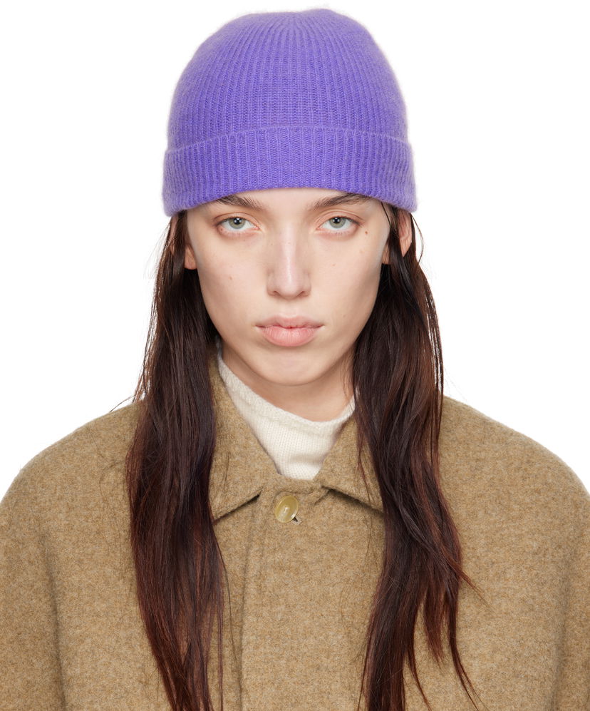 Beanie AURALEE Ribbed Beanie Lilla | A24AC09BC