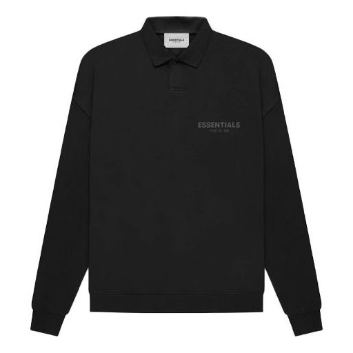 Sweatshirt Fear of God Essentials Long Sleeve Polo Shirt Sort | FOG-FW21-142