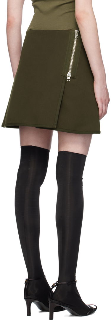 Nederdel Courrèges Courrèges Asymmetrical Zippered Miniskirt Grøn | 224CJU166CO0117, 2