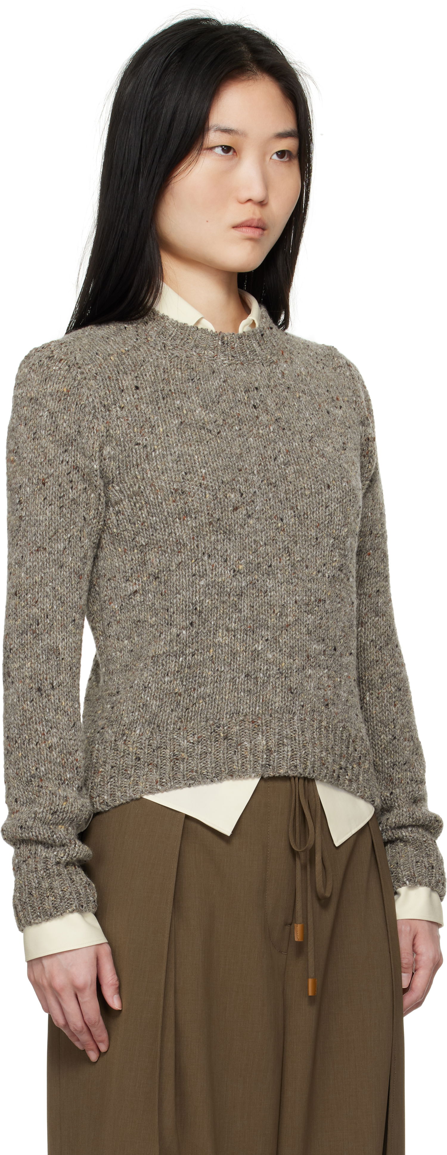 Sweater &Daughter &Daughter Arden Donegal Crewneck Sweater Grå | H2008M, 1