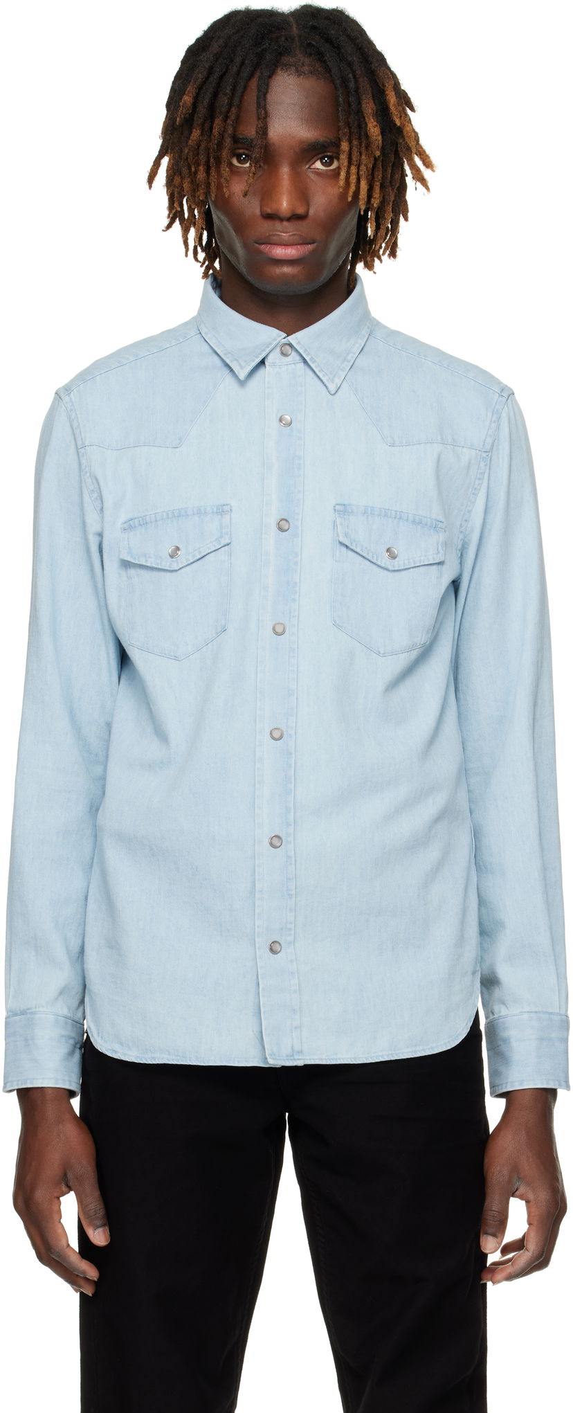 Skjorte Tom Ford TOM FORD Western Denim Shirt Blå | HDS001-FMC130F24