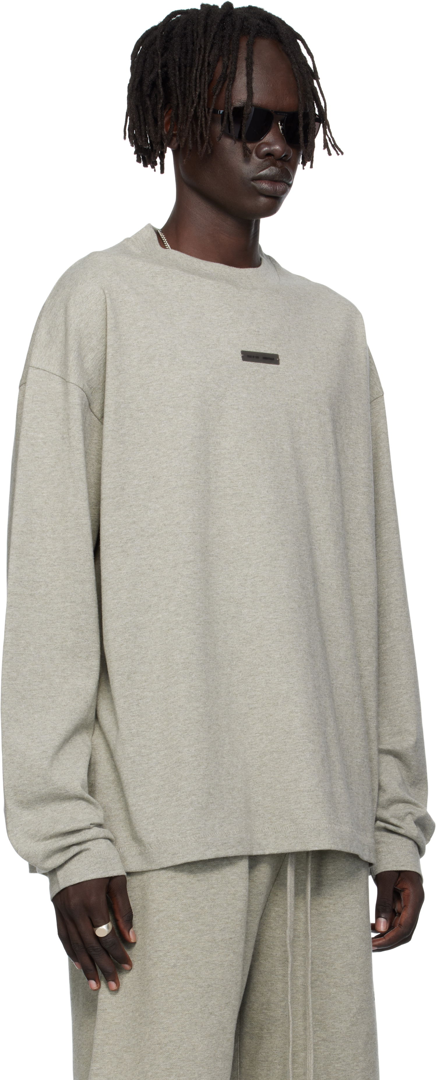 T-shirt Fear of God ESSENTIALS Classic Fit Long Sleeve Tee Grå | 125SP254205F, 1