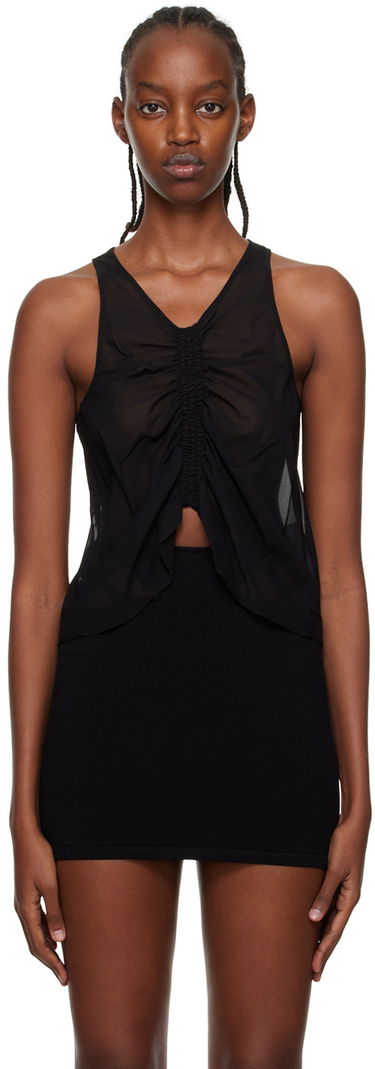 Tanktop Dion Lee Dion Lee Shirred Tank Top Sort | C3066P22, 0