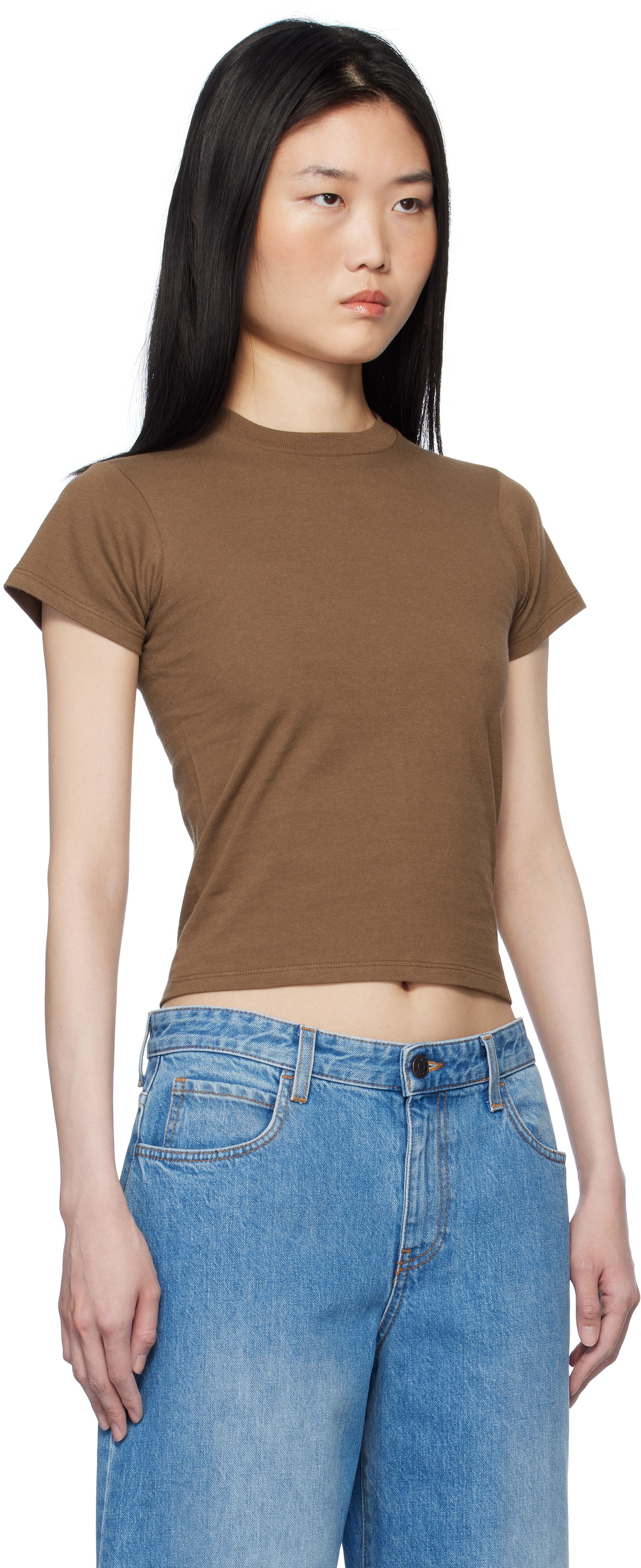 Crop top The Row The Row Tommy T-Shirt Brun | 7727-K603, 1