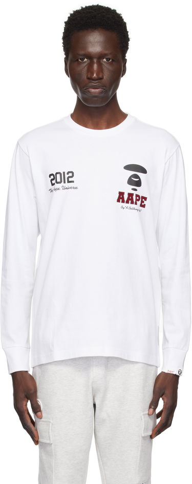 T-shirt AAPE by A Bathing Ape AAPE by A Bathing Ape Basic Long Sleeve T-Shirt Hvid | AAPLTM1558XXNWHX, 0