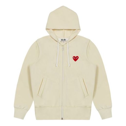 Sweatshirt Comme des Garçons PLAY Zip Hoodie Beige | AZ-T171-051-3