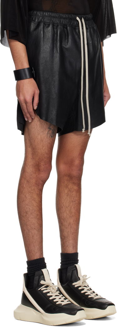 Shorts Rick Owens Rick Owens Hollywood Boxers Leather Shorts Sort | RR01E5306 LBA, 1