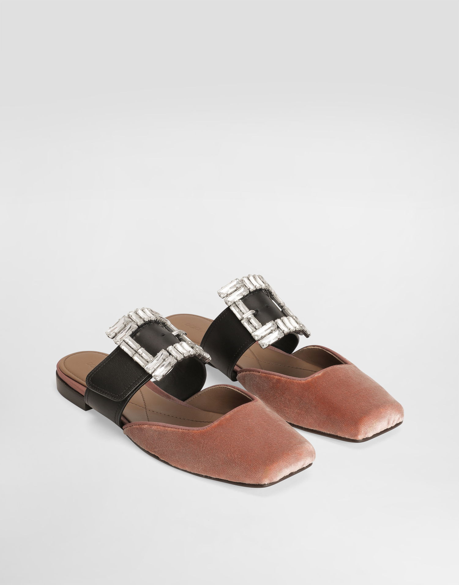 Tilbehør Dolce & Gabbana Dolce & Gabbana Velvet Mules With Jeweled Buckle Lyserød | CI0190A65038S773, 1
