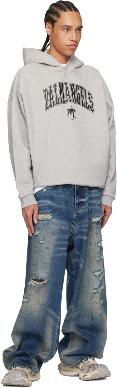 Sweatshirt Palm Angels Palm Angels College Logo Hoodie Grå | PMBB155S25FLE0010810, 3