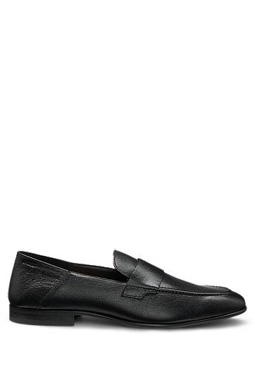Sneakers og sko BOSS Tumbled Leather Penny Loafers Sort | 50548074, 1
