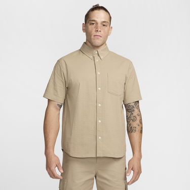 Skjorte Nike Life Short-Sleeve Seersucker Button-Down Shirt men Shortsleeves Beige | FN3222-247, 4