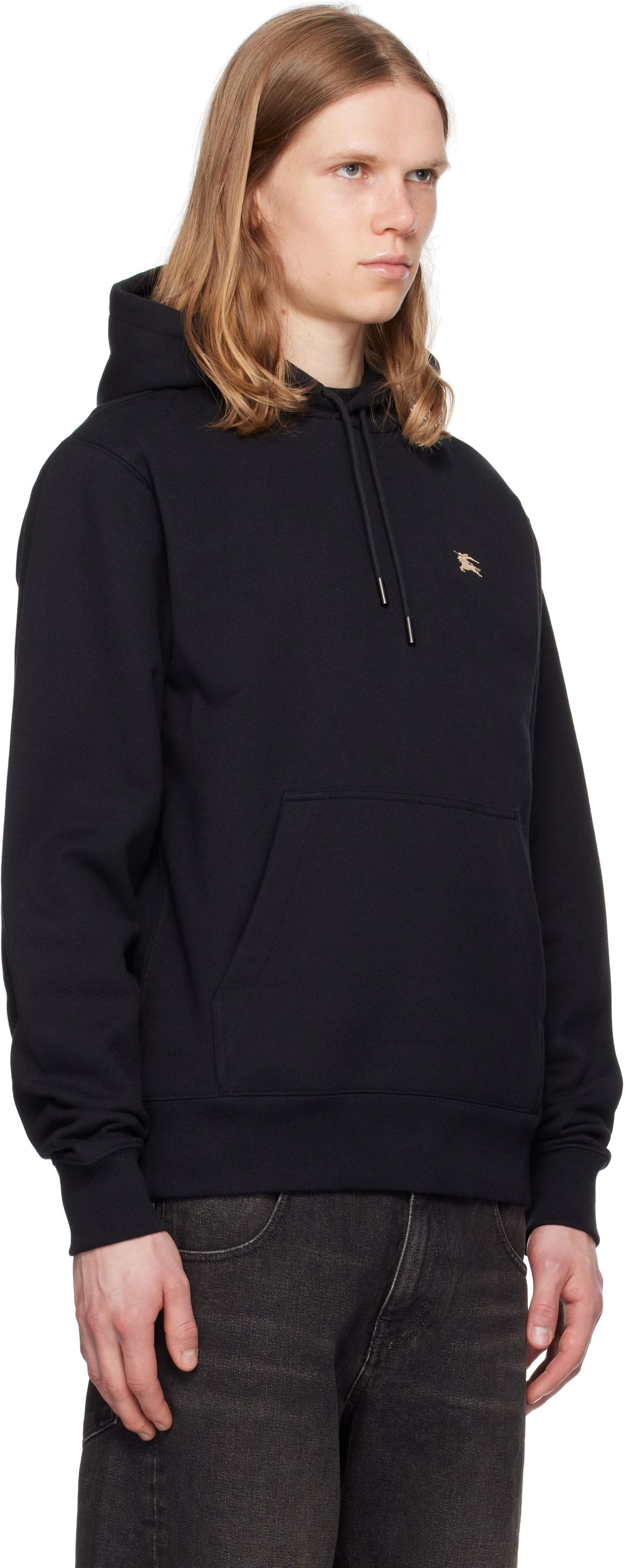 Sweatshirt Burberry Burberry Knight Stamp Cotton Hoodie Sort | 8112807, 1