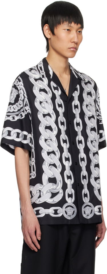 Skjorte Versace Versace Medusa Chains Silk Shirt Sort | 1003926_1A13397, 1