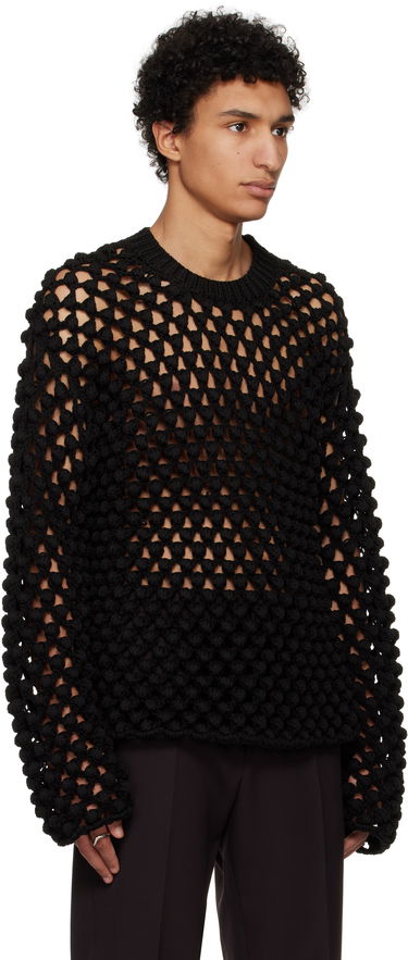 Sweater Jil Sander Jil Sander Crochet Crew-Neck Sweater Sort | J22GP0242_J19157, 1