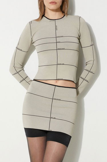 Nederdel VETEMENTS VETEMENTS Mannequin Knit Mini Bodycon Skirt Beige | WE64KN350O, 0