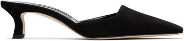 Smykker Manolo Blahnik Manolo Blahnik Moiramu Suede Heeled Mules Sort | 225-1957, 0
