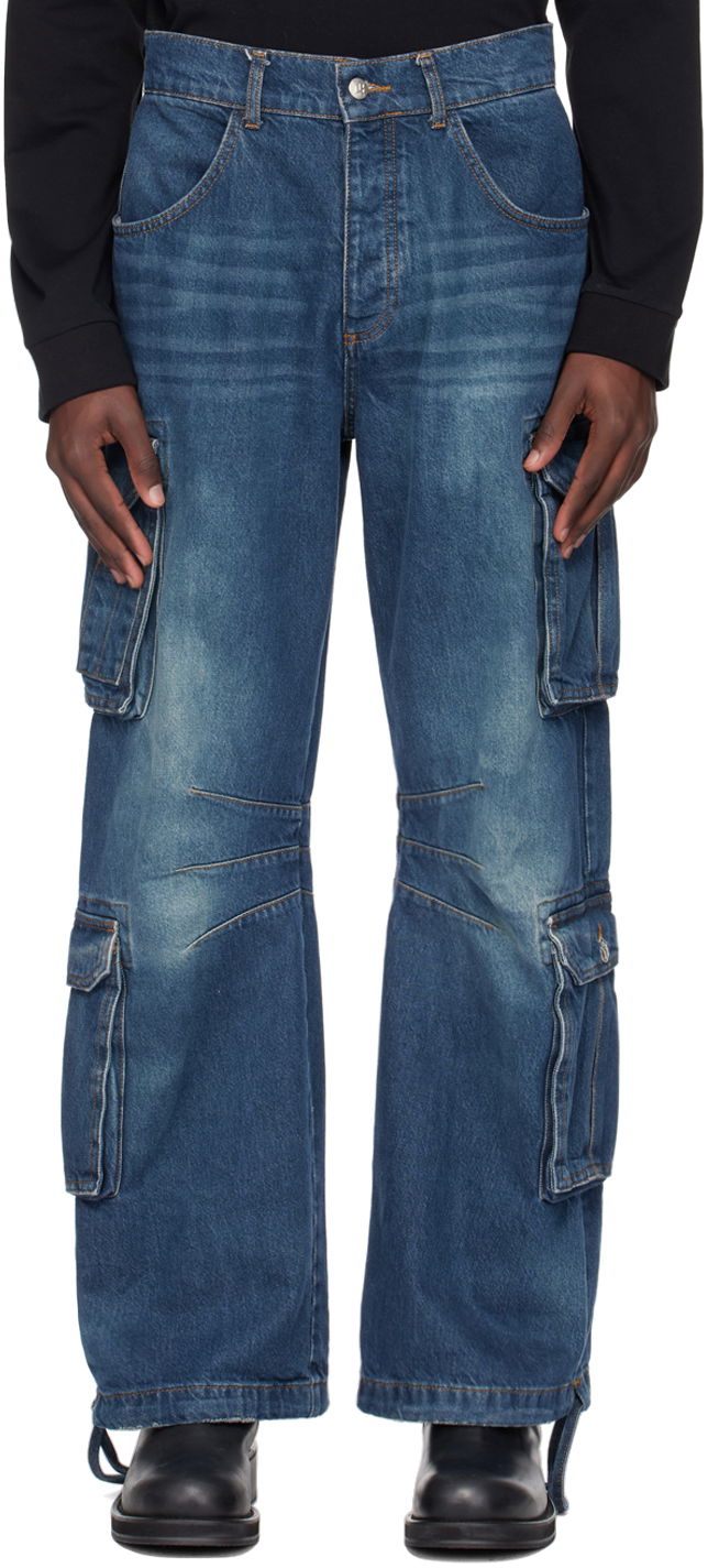 Cargo bukser MISBHV Dirt Bath Denim Cargo Pants Blå | 240M310