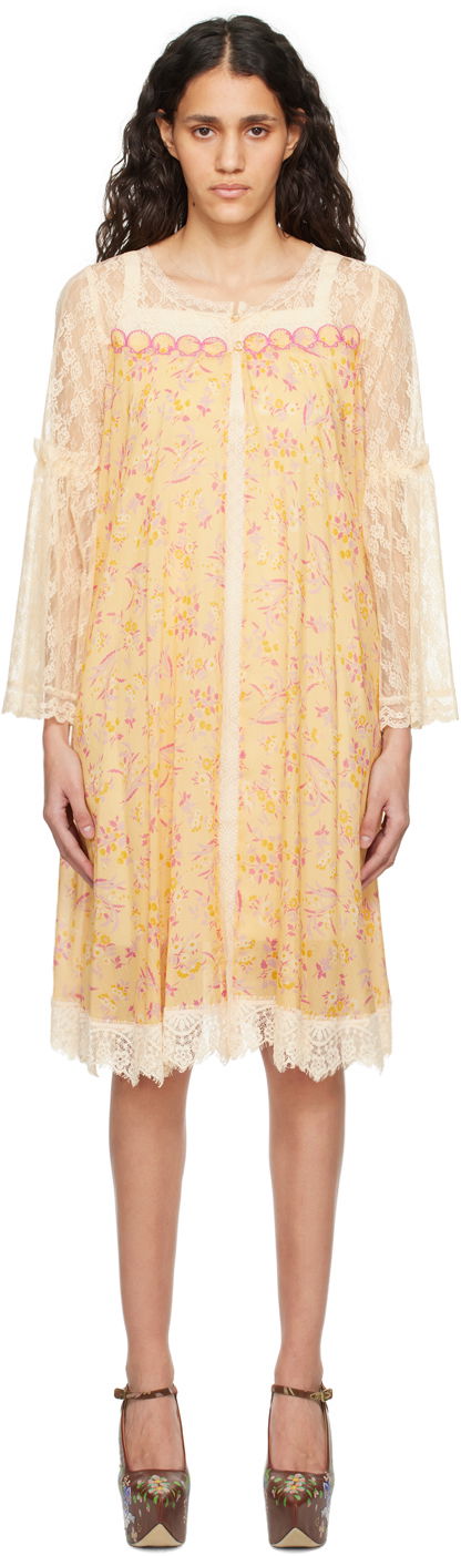 Kjole Anna Sui Lace Midi Dress Orange | 324C31, 0