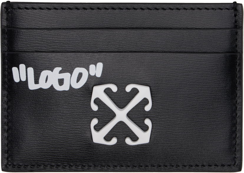 Tegnebog Off-White Off-White Jitney Quote Leather Card Holder Sort | OWND027C99LEA0021001