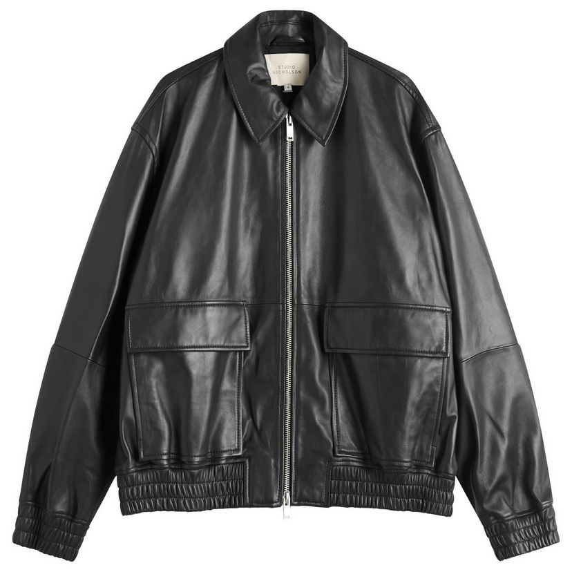 Bomberjakke Studio Nicholson Studio Nicholson Bomber Jacket, Size Large Sort | PISTONSNM-1115-BLK