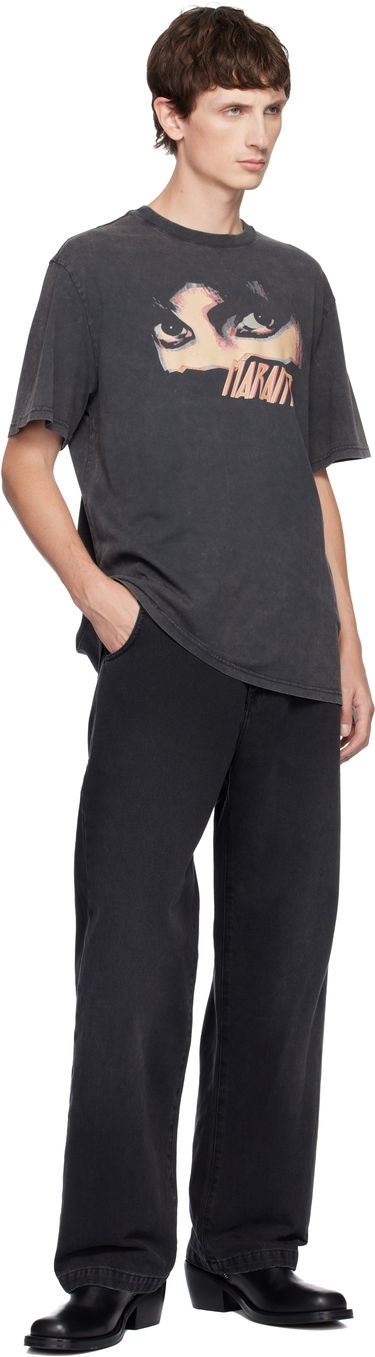 T-shirt ISABEL MARANT Hugo Graphic Print Crewneck T-shirt Sort | 25ATS0149HA-C3N05H, 3