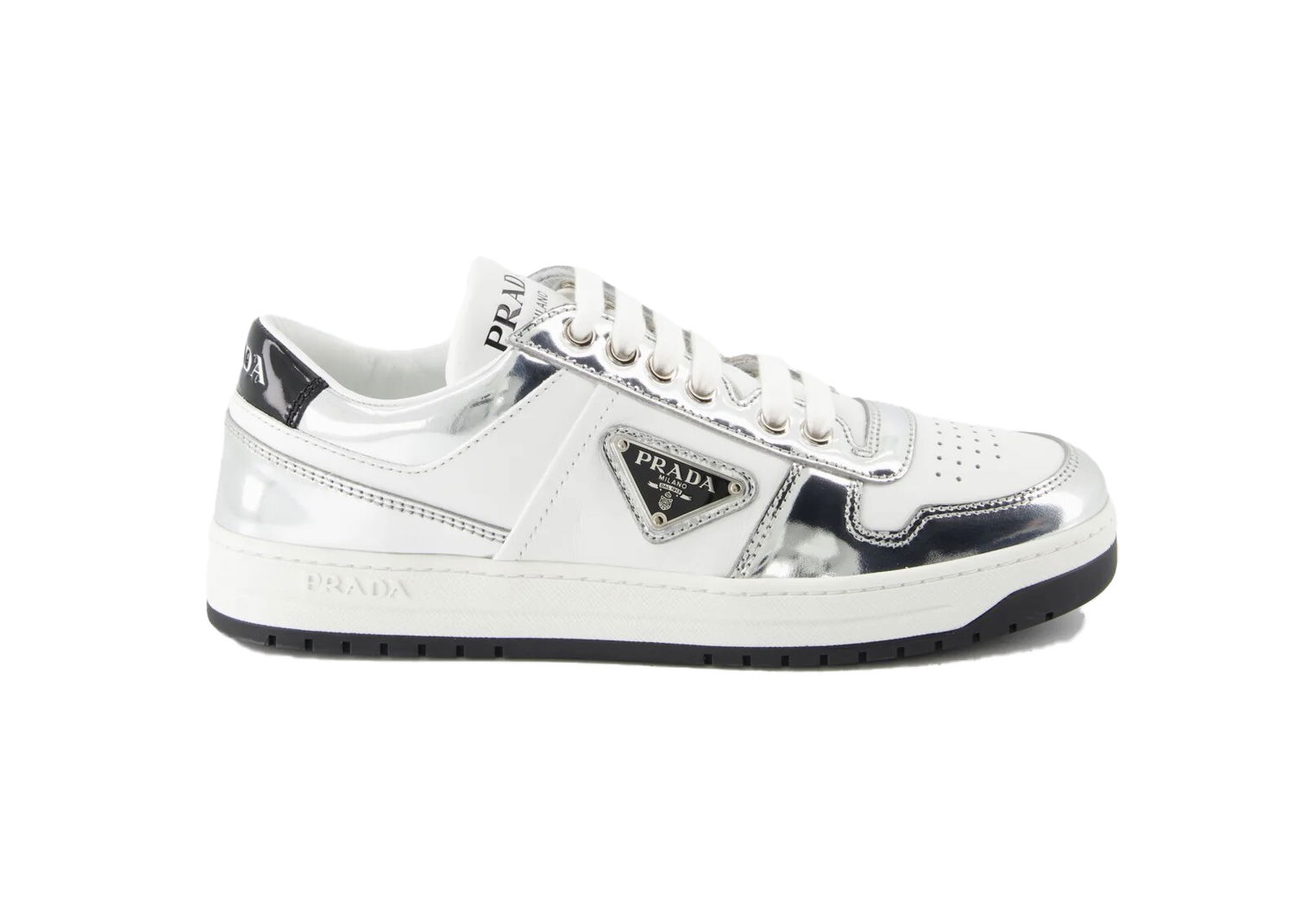 Sneakers og sko Prada Downtown Low Top White Metallic Silver W Metalisk | 1E792M 3LL2 F0J36, 0