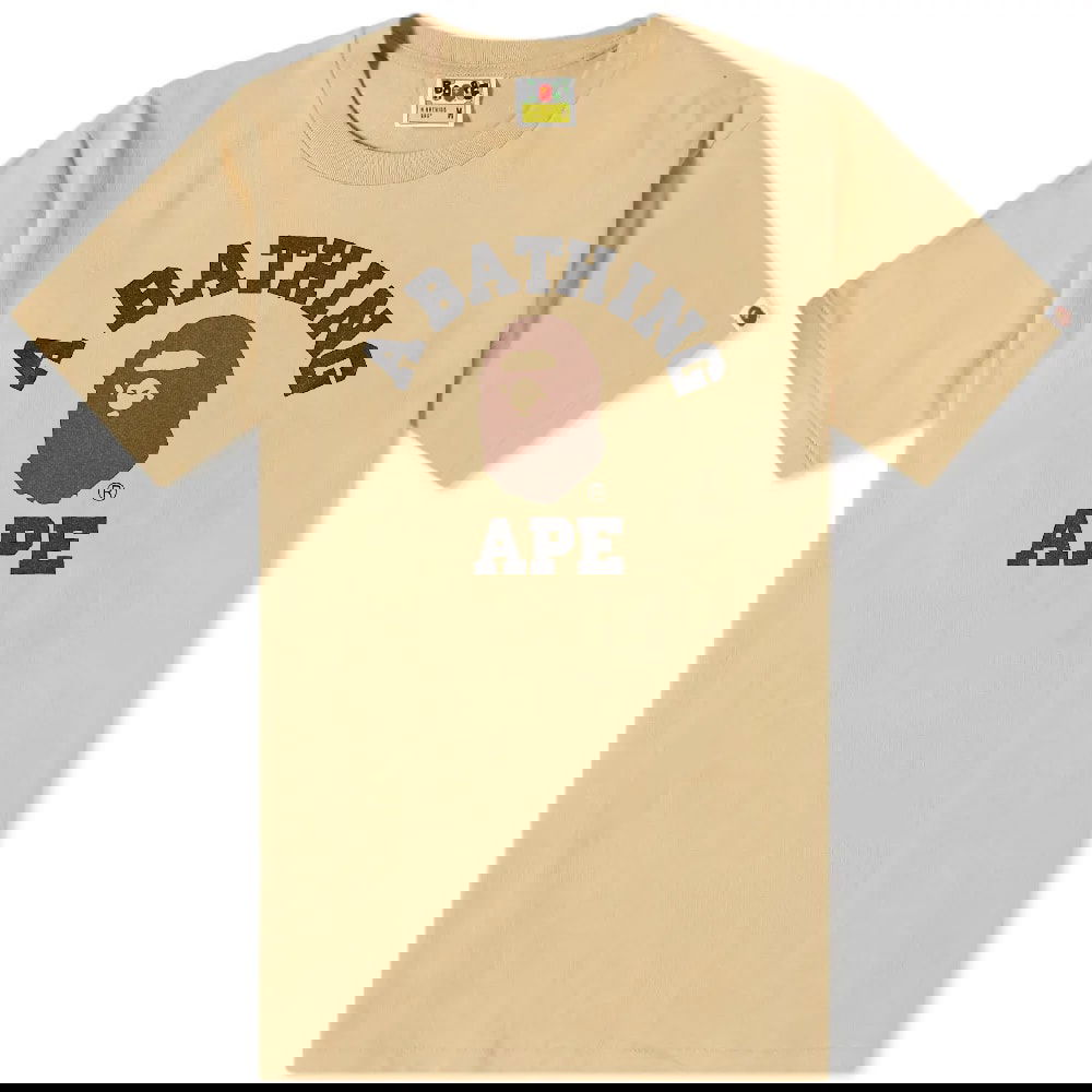 T-shirt BAPE A Bathing Ape College Tee Beige | 001TEI801001M-BEI, 0