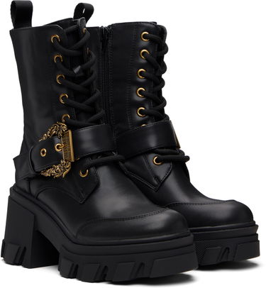 Sneakers og sko Versace Versace Jeans Couture Baroque Buckle Drew Boots Sort | E79VA3S86_E71570, 3