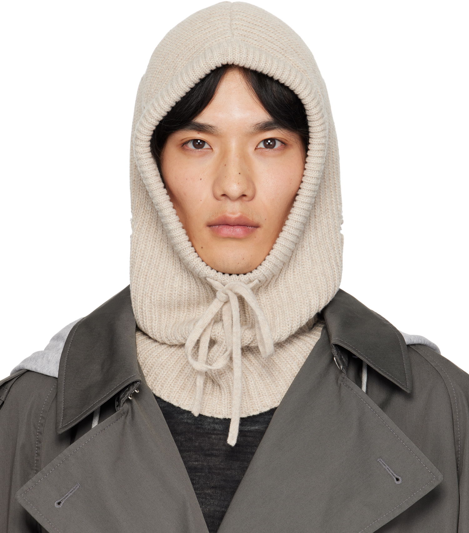 Hat Maison Margiela MM6 Maison Margiela Knit Wool Hood Beige | S52TB0008 M13138, 0