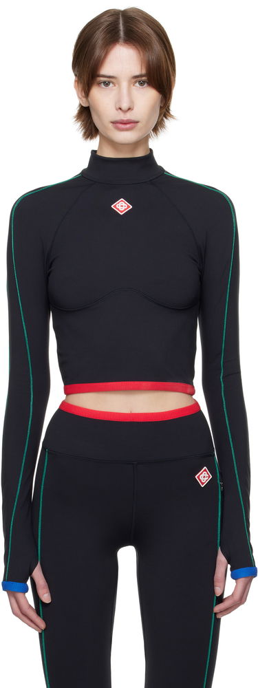 Crop top Casablanca Casablanca Raglan Sleeve Sport Top Sort | WPS25-ACT-027-01, 0
