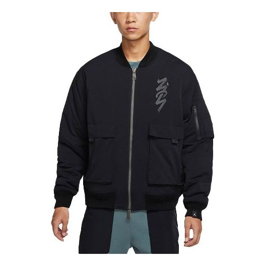 Bomberjakke Jordan Jordan Zion Flight Embroidered Aviator Padded Jacket Sort | DJ5868-010