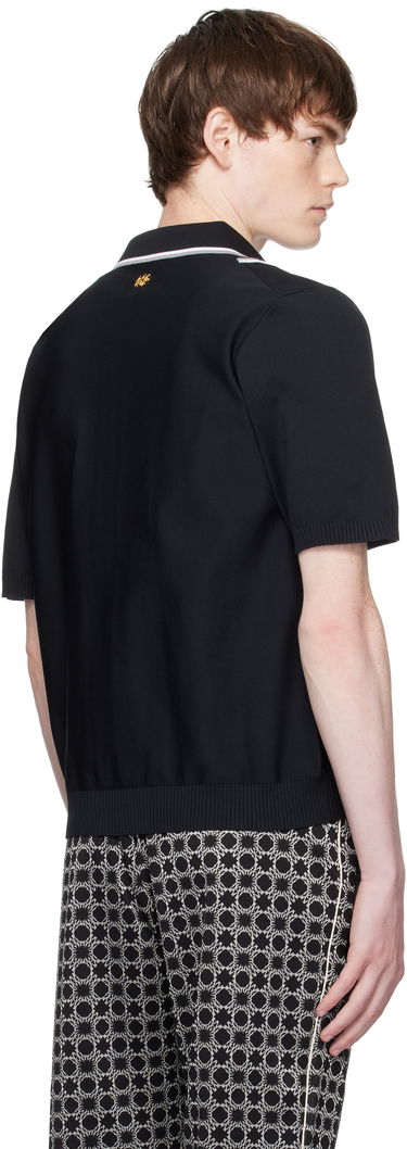 Polo skjorte AMIRI AMIRI Script Stripe Knit Polo Sort | AMKNIR1025, 2