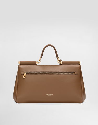 Håndtaske Dolce & Gabbana Dolce & Gabbana My Sicily Plongé Calfskin Handbag Brun | BB7782B73218Z093, 2