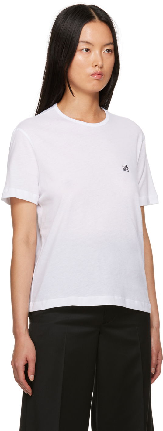 T-shirt Ann Demeulemeester Dagmar Embroidered Logo T-Shirt Hvid | 2302-W-JTS02-23-FA206-001, 1