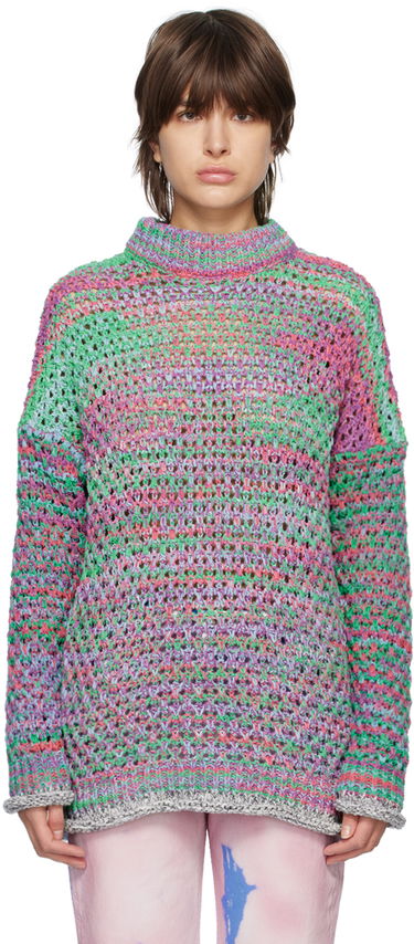 Sweater The Attico The Attico Open Knit Crewneck Sweater Flerfarvet | 232WCK79 KC062, 0