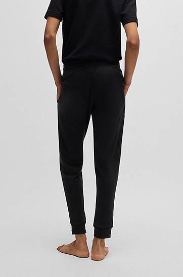Joggingbukser BOSS Stretch-Cotton Tracksuit Bottoms with Logo Mørkeblå | 50525246, 1