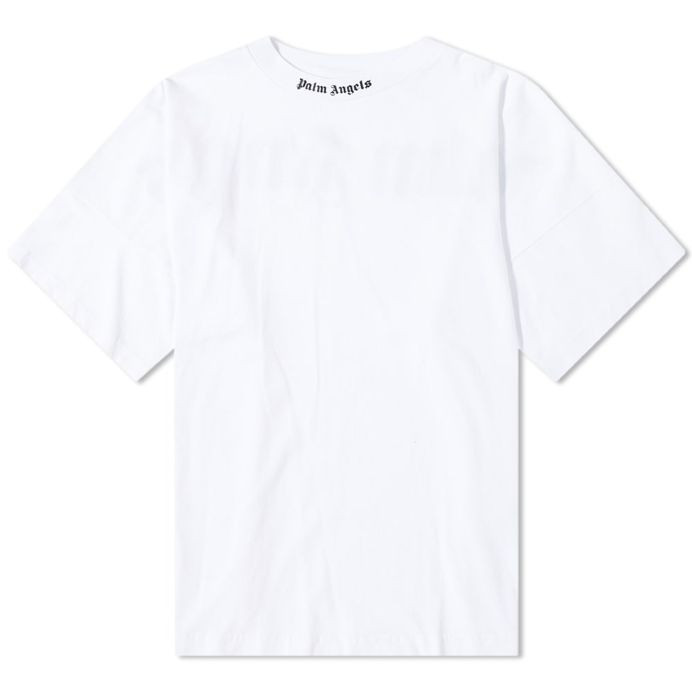 T-shirt Palm Angels Oversized Mock Neck Logo Hvid | PMAA002C99JER0060110, 0