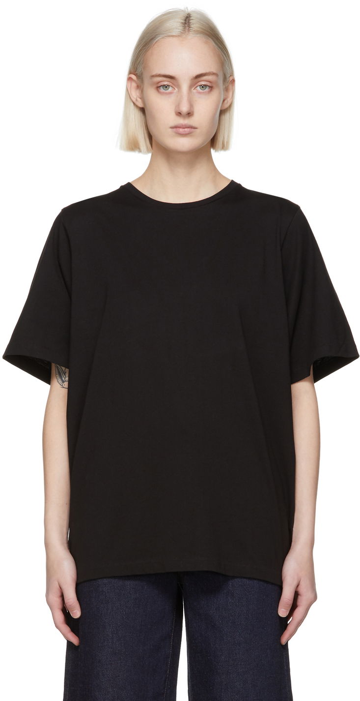 T-shirt TOTEME TOTEME Oversized T-Shirt Sort | 211-472-770