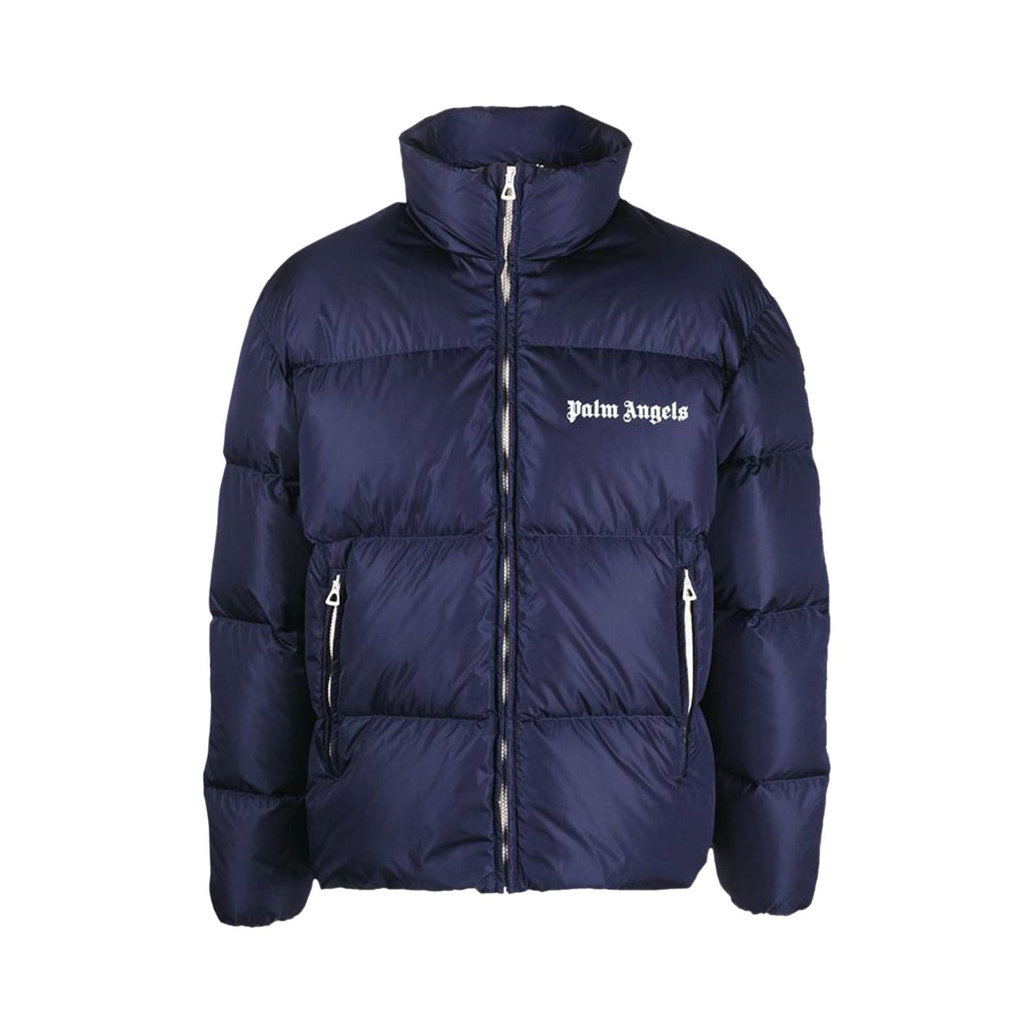Puffer jakke Palm Angels Classic Track Down Jacket Mørkeblå | PMED019F22FAB0014601, 1