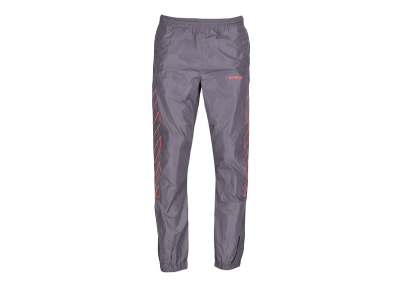Joggingbukser Off-White Diagonal Outline Track Pants Dark Grey/Orange Grå | OMCJ015S23FAB0010720