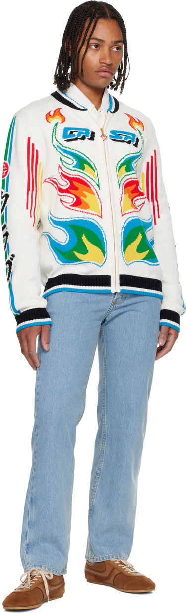Bomberjakke Casablanca Flame Laurel Cotton Knit Casa Club Jacket Flerfarvet | M-AW25-KW-1100-01, 3