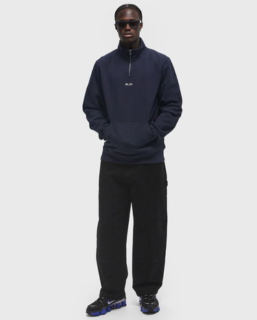 Sweater ØLÅF Olaf Block Zip Mock Neck Sweatshirt XL Mørkeblå | M200201-NAVY, 1
