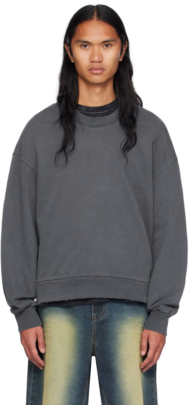 Sweater We11done We11done Wide Neck Sweatshirt Grå | WD-TH2-24-801-U-CH