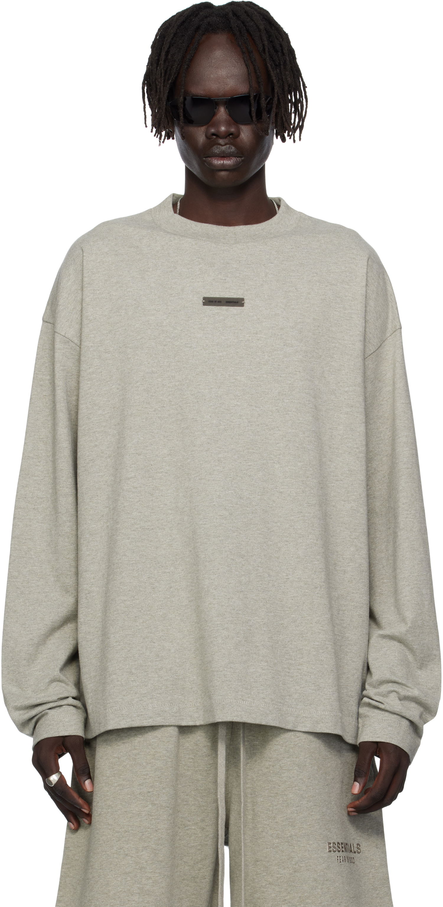 T-shirt Fear of God ESSENTIALS Classic Fit Long Sleeve Tee Grå | 125SP254205F, 0