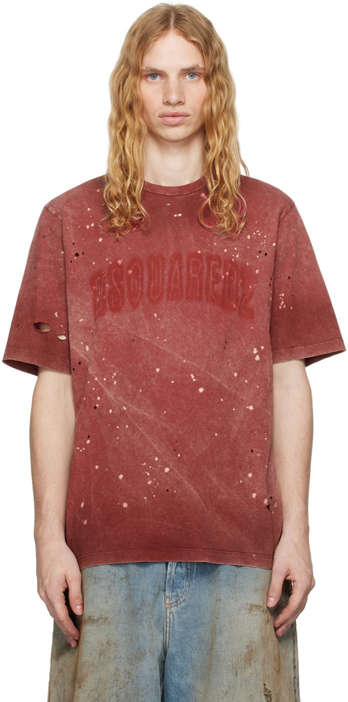 T-shirt DSQUARED2 Loose-Fit T-shirt Rød | S74GD1303_S21600
